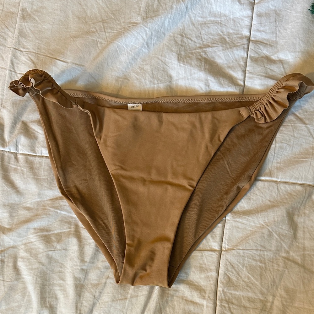 Brown Ruffle Bikini Bottom